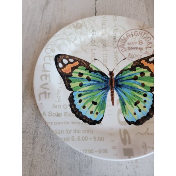 Pier 1 Imports butterfly postcard plate home decor - Picture 4 of 6